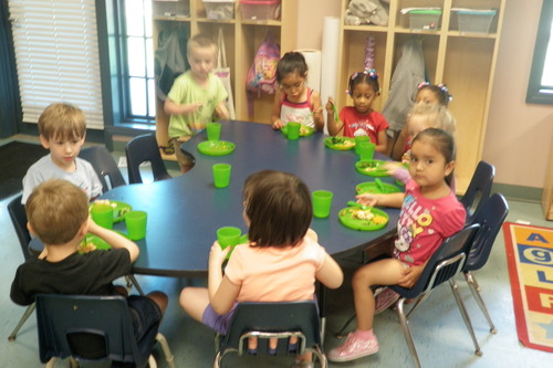 Little Angels Preschool lunch time with the Dragon Flies 4-5 yr olds